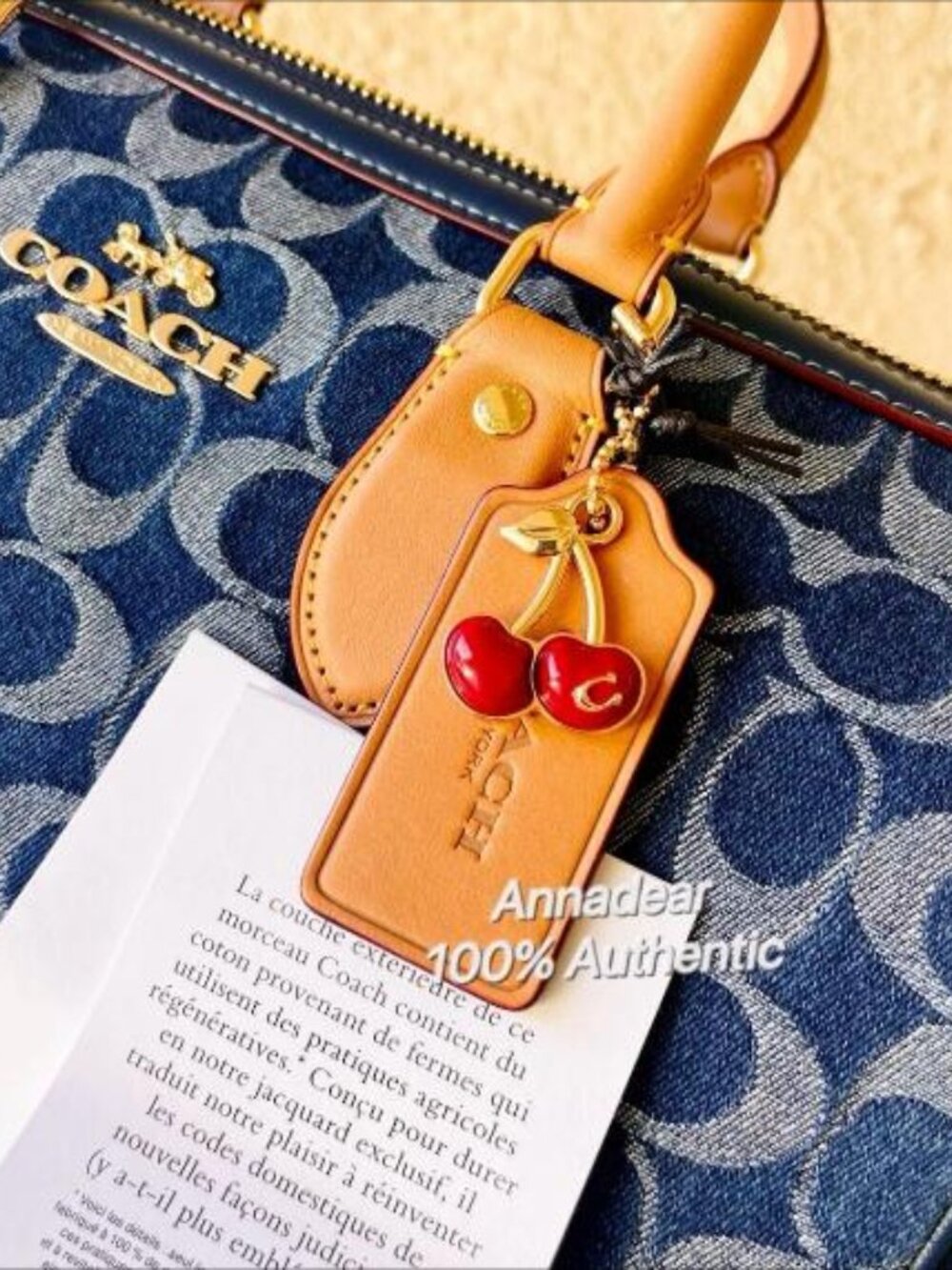 Coach Rowan Satchel Bag In Signature Denim Canvas NWT CY699 - Picture 5 of 6